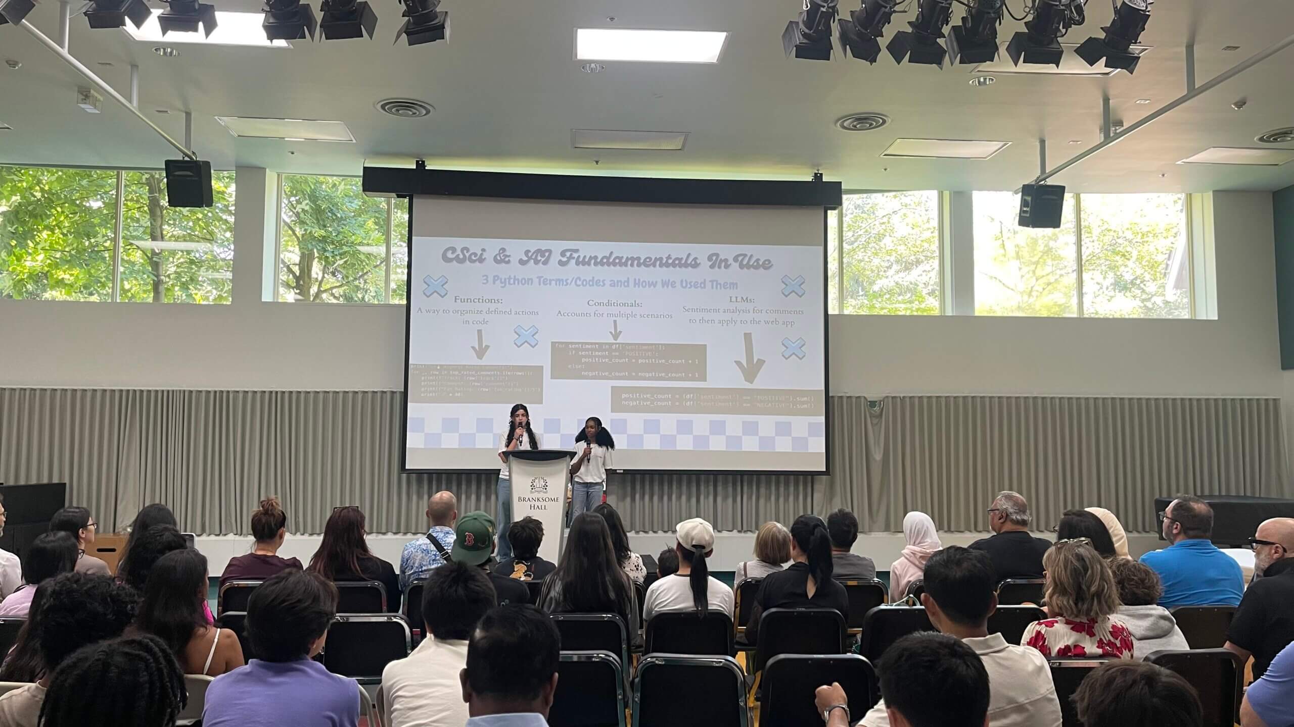 Students give their pitch to the community