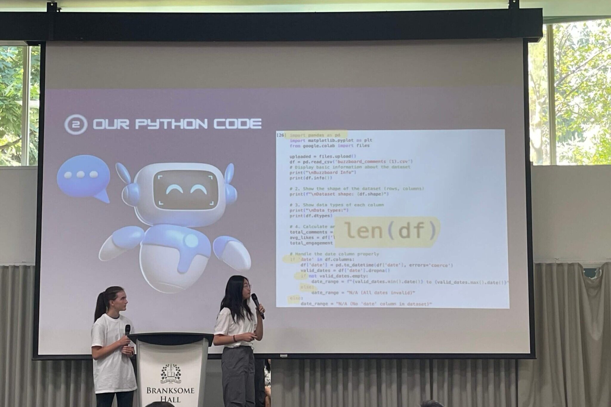 App lab students give a capstone presentation