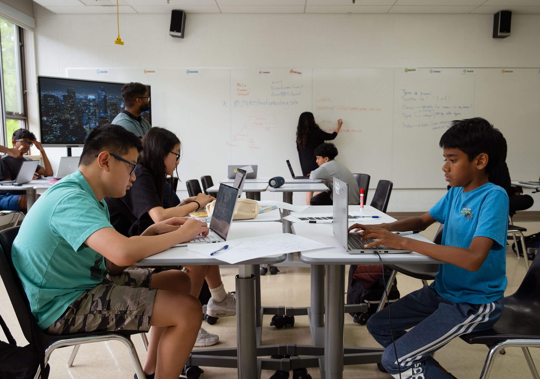 App Lab students working on their computers